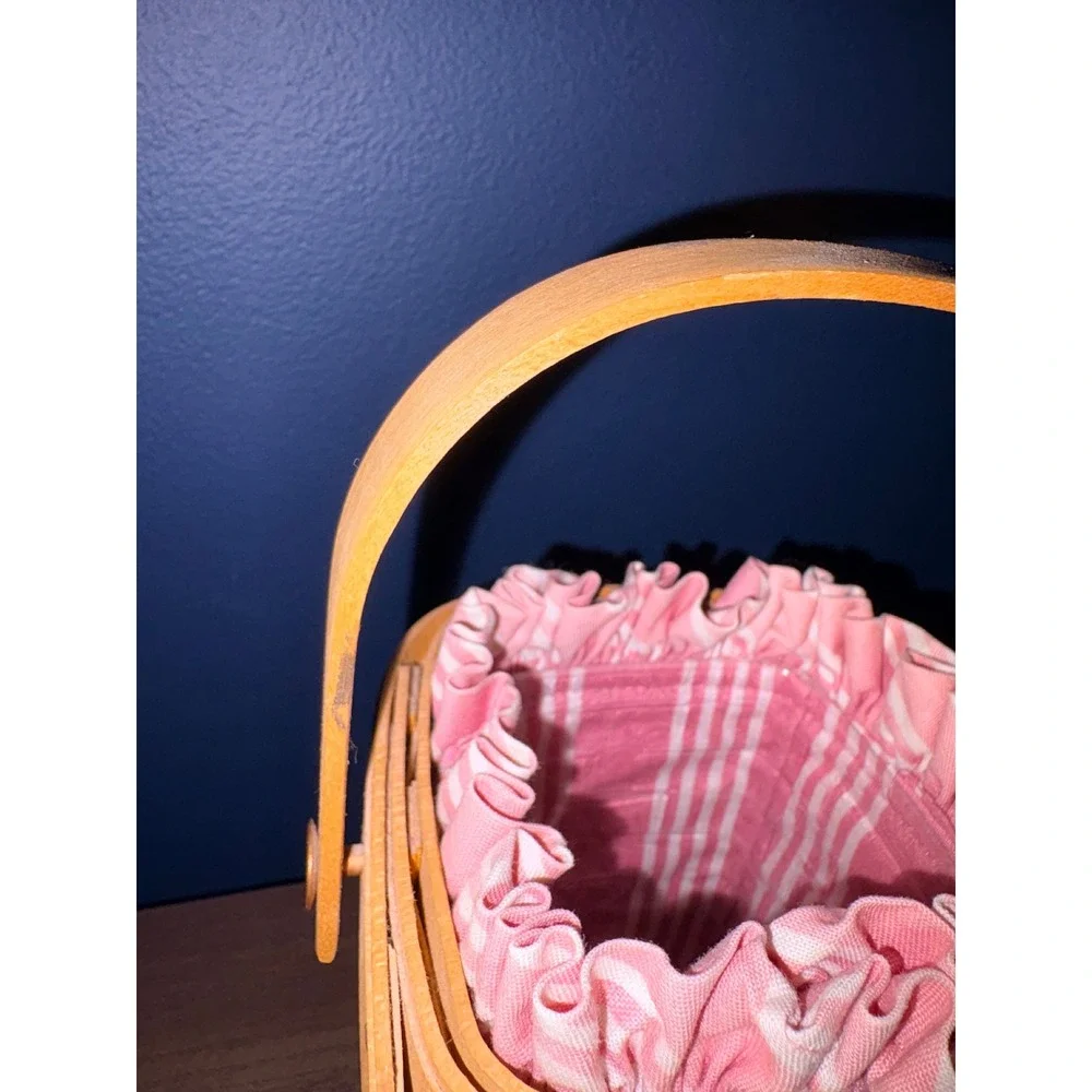 Longaberger 1997 American Cancer Society‎ Basket Pink Stripe Liner Protector